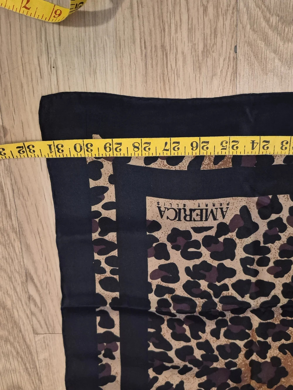 Vintage 90s Perry Ellis America Leopard Print Scarf | Logo | Classic Y2K | Anima